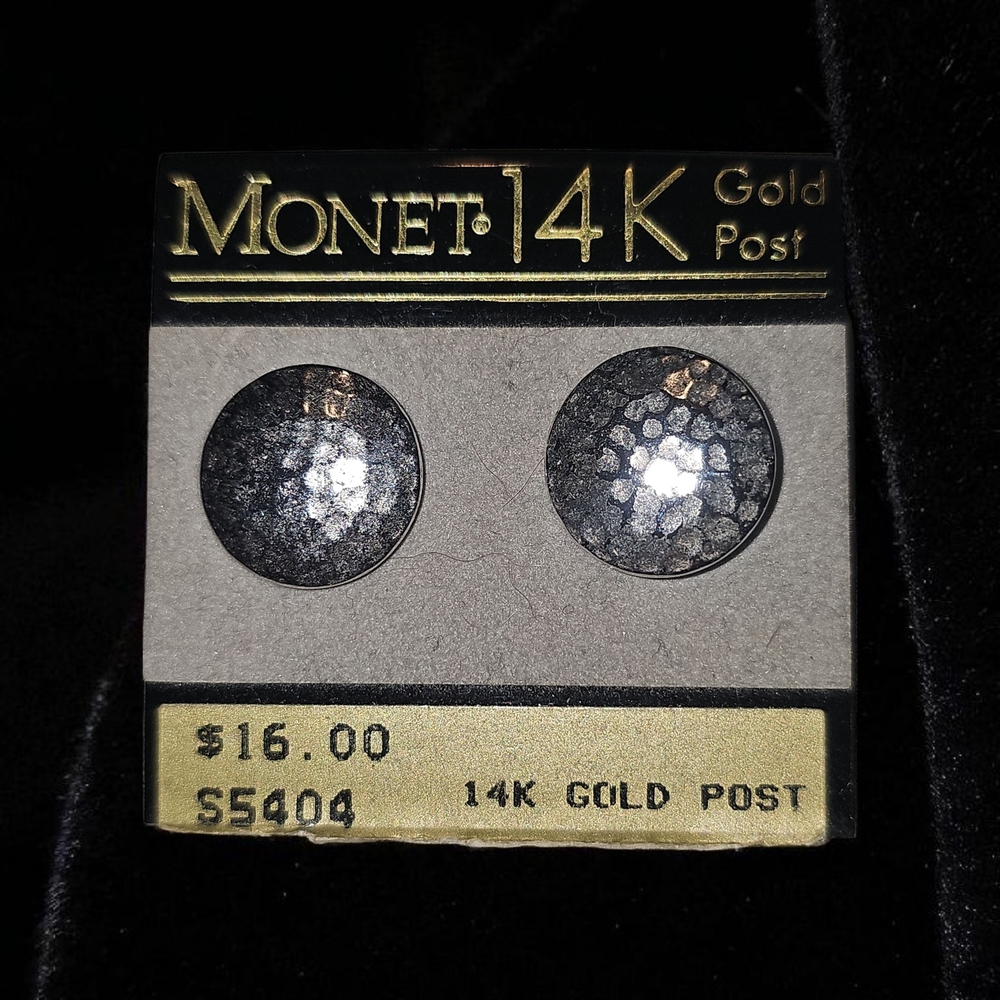 Monet 14K Gold Post Earrings with Silver Accents